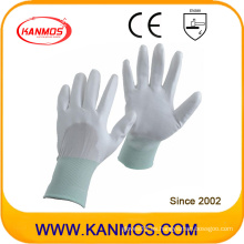 Buen PU Dipped Nylon Blanca Seguridad Industrial Mano Guantes de trabajo (54003)